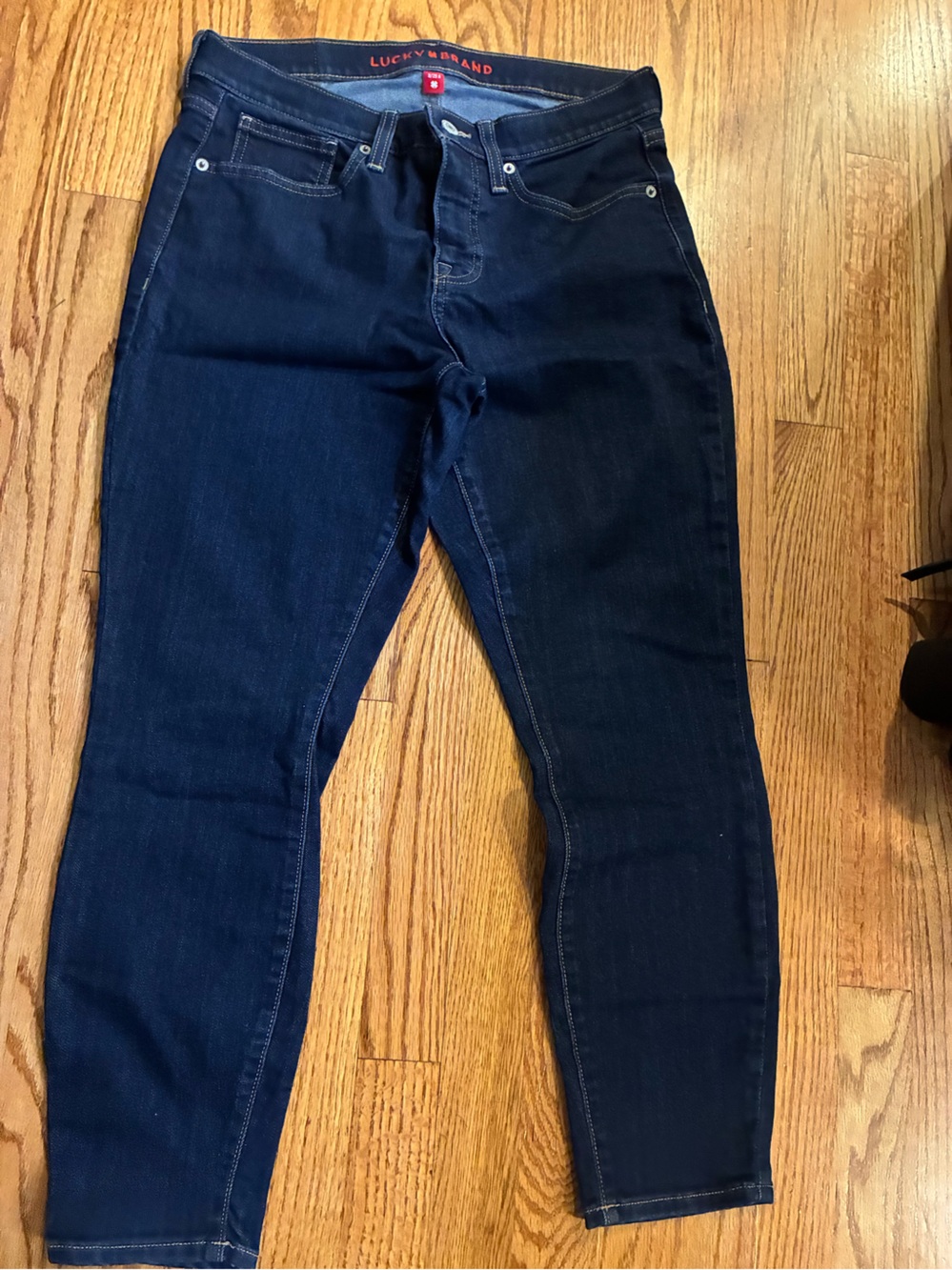 Lucky Brand Women's Straight Leg Jeans in Dark Blue Denim